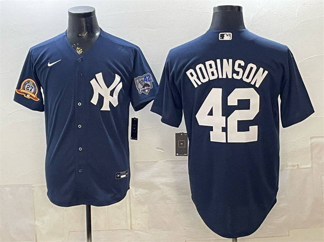 Men's New York Yankees #42 Jackie Robinson Navy With Jackie Robinson Day Patch Stitched Baseball Jersey Men's New York Yankees #42 Jackie Robinson Navy With Jackie Robinson Day Patch Stitched Baseball Jersey